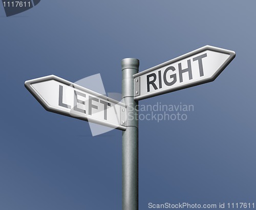 Image of road sign left right equal choice