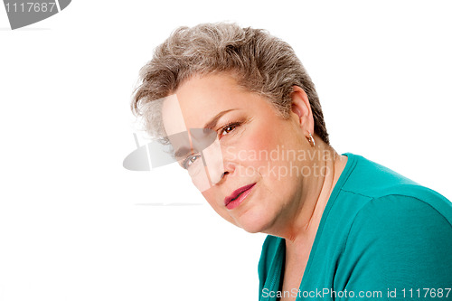 Image of Confused senior woman