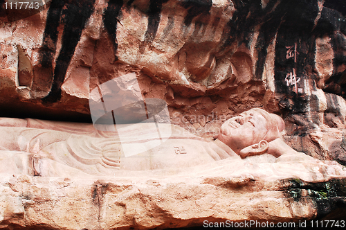 Image of Lying buddha sculpture