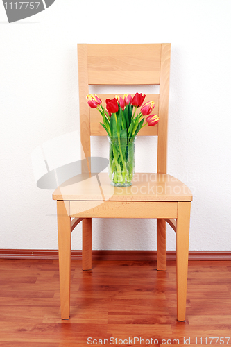 Image of Chair with flowers