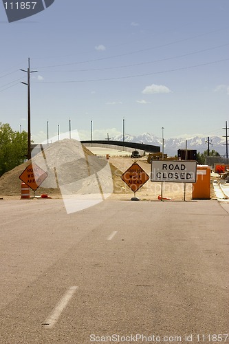 Image of Construction Site and Road Closed SIgn