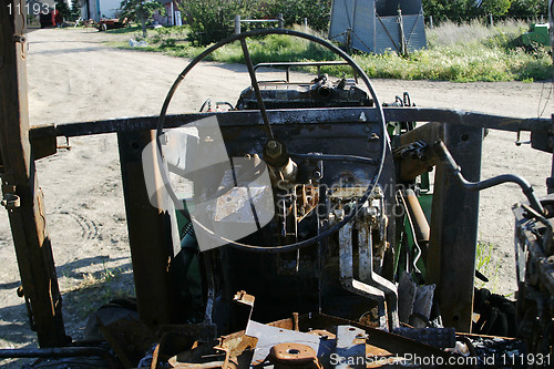 Image of Burned Tractor