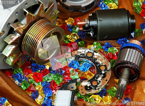 Image of Colorful auto spares still-life