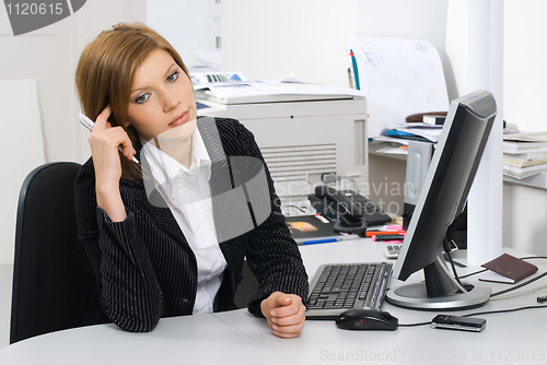 Image of Businesswoman with computer