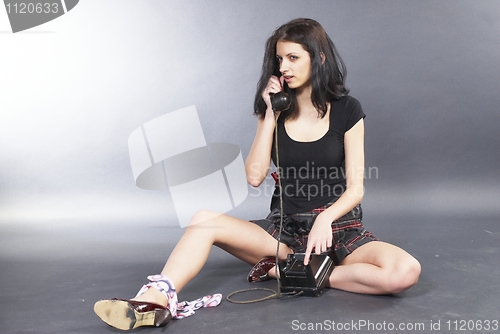 Image of Woman and phone