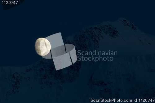 Image of Moon over Belukha summit