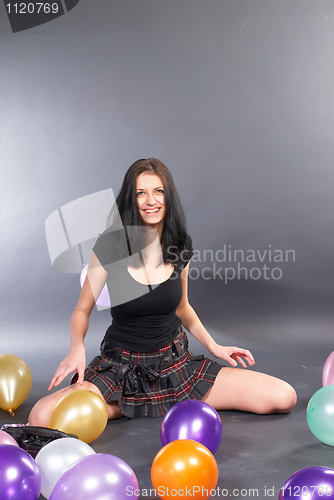 Image of Woman with balloons