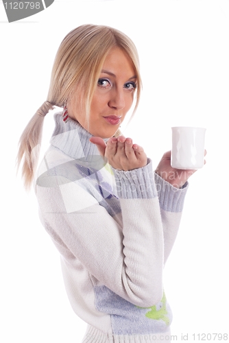 Image of Girl with cup of coffee