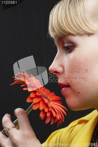 Image of Girl and flower