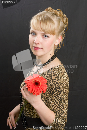 Image of Girl and flower