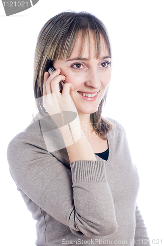 Image of Talking girl by mobile