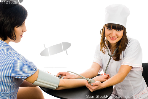 Image of Female doctor and patient