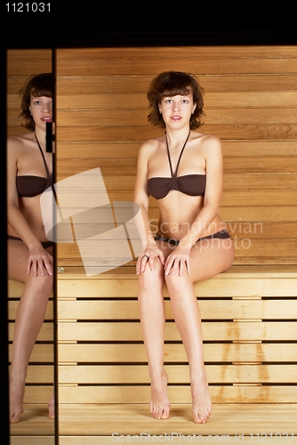 Image of Woman in sauna