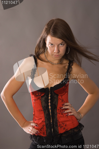 Image of Young woman in corset