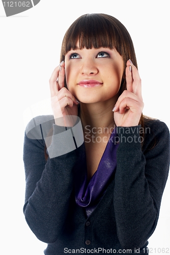 Image of Girl with crossed fingers