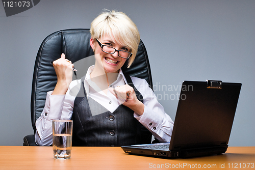 Image of Businesswoman with laptop