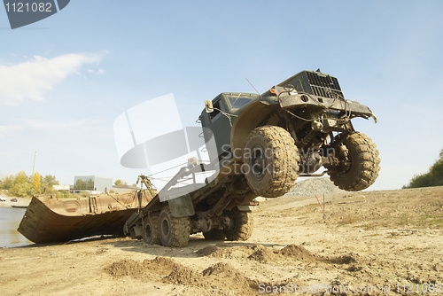 Image of Disassembly of pontoon bridge