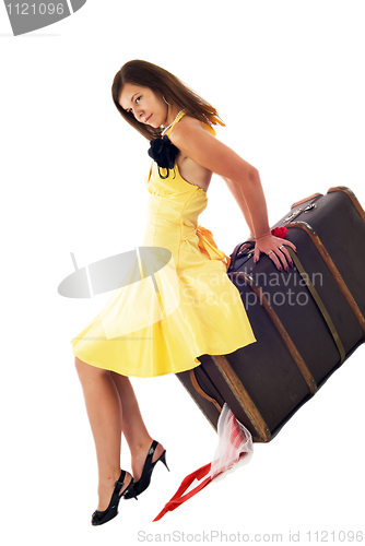 Image of Girl with suitcase