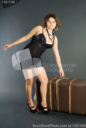 Image of Girl with suitcase