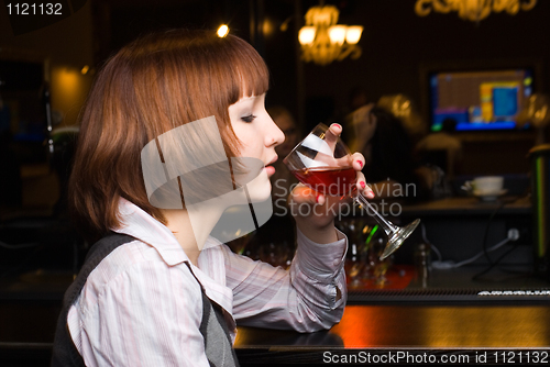 Image of Girl with wine