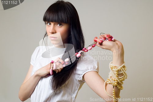 Image of Woman with beads