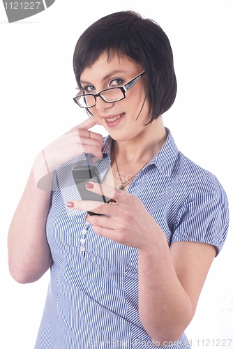 Image of Girl writing sms