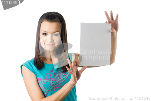 Image of Girl wth blank sheet