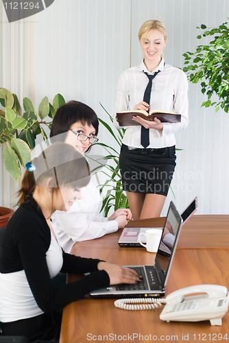 Image of Businesswoman with presentation