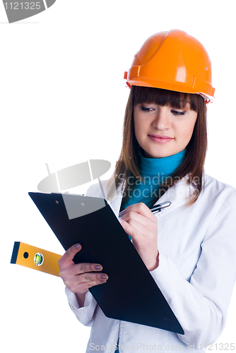 Image of Girl with level