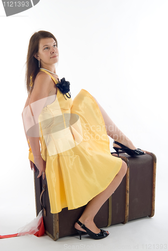 Image of Girl with suitcase