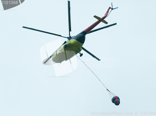 Image of Helicopter with antifire tank