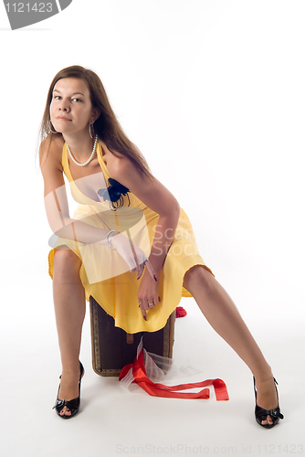 Image of Girl with suitcase