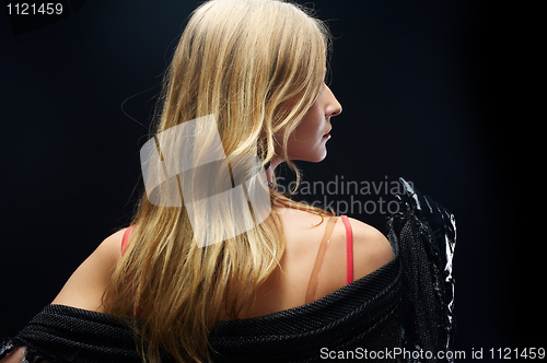 Image of The beautiful girl with black gloves