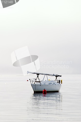 Image of Sail Boat in Fog