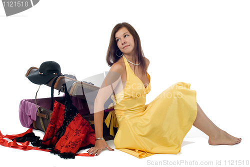 Image of Girl with suitcase