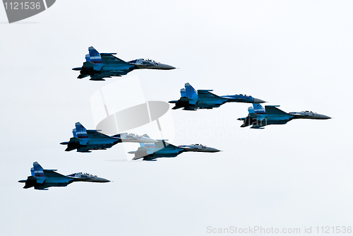 Image of Six airplanes SU-27