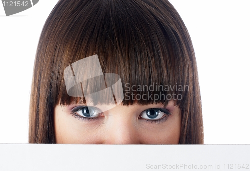 Image of Girl behind white board
