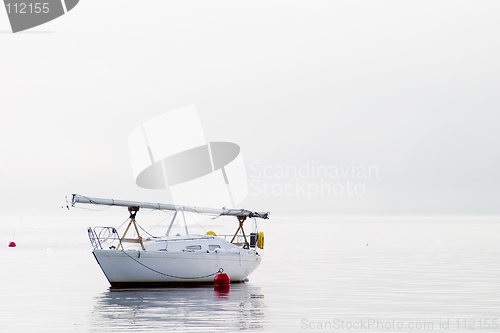 Image of Sail Boat in Fog