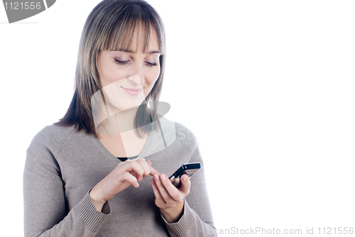 Image of Girl writing sms