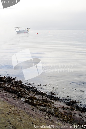 Image of Sail Boat in Fog