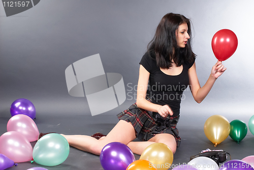 Image of Woman with balloons