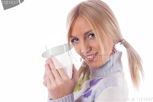 Image of Girl with cup of coffee