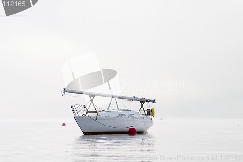 Image of Sail Boat in Fog