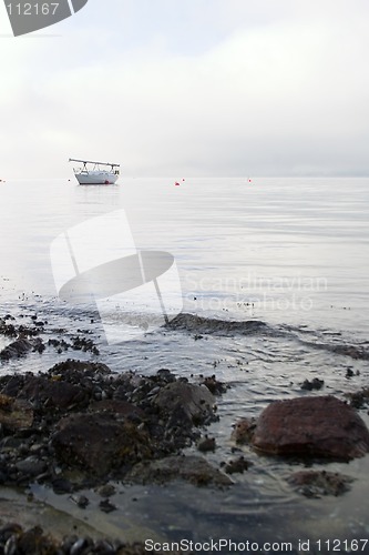 Image of Sail Boat in Fog