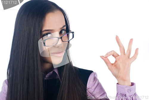 Image of Girl with ok gesture