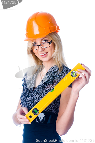 Image of Girl with level