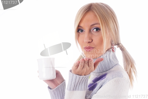 Image of Girl with cup of coffee
