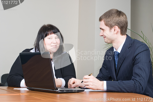 Image of Businessmen with laptop