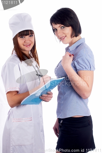 Image of Female doctor and patient