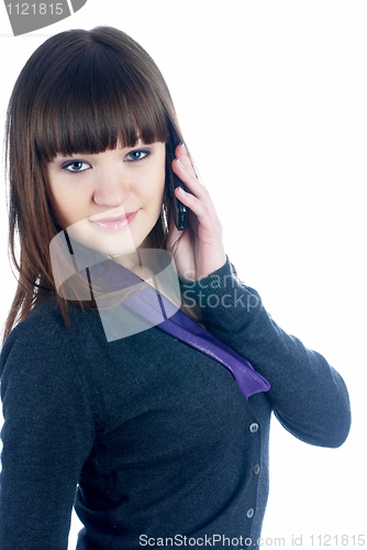 Image of Talking girl by mobile